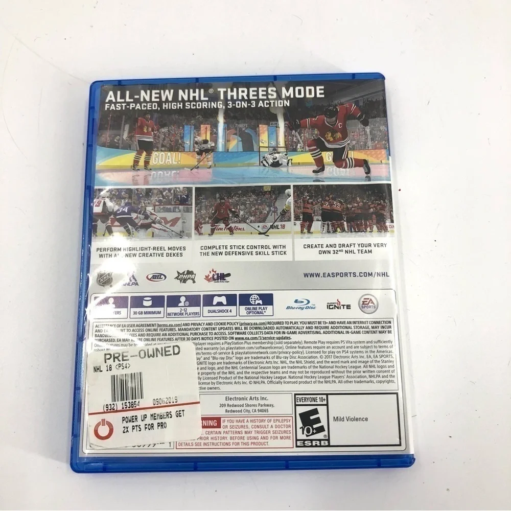 PS4 Game NHL 18 Playstation 4 Hockey Video Game